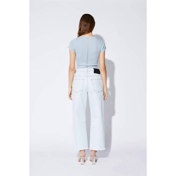 NEW RTA crew neck short sleeve sweater in dusty blue - Picture 4 of 4